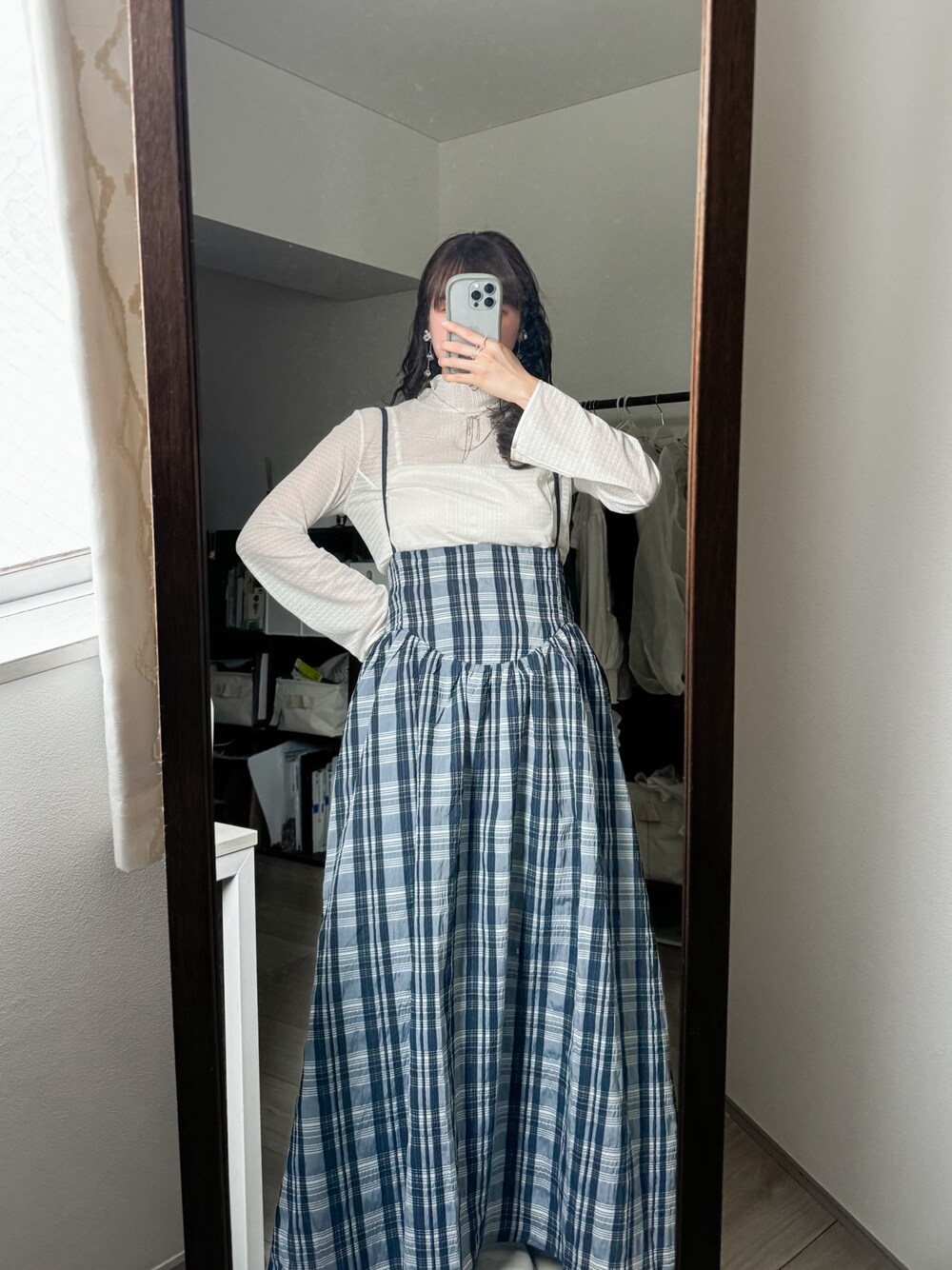 シャツセットチェックキャミop シャツセットチェックキャミop アンミール anmille シャツセット