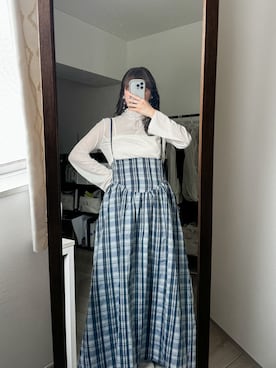 forksy.】セットアップ対応 サッカーチェック柄シャーリングキャミ