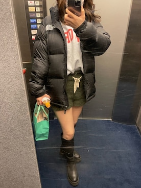 「THE NORTH FACE（ザノースフェイス）のザ・ノース・フェイス メンズダウンジャケット / ヌプシジャケット（ダウンジャケット/コート）」を使った、IZUMIちゃんさん（レディース・155cm）の春コーディネート