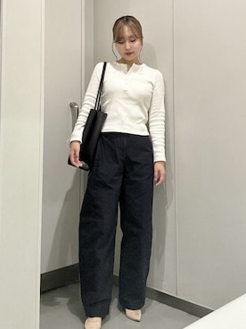 「ESPERANZA（エスペランサ）の疲れにくいパンプス　ハイヒール＜約8.5cmヒール＞ 歩きやすい（パンプス、ベージュ系）」を使った、E R Uさん（レディース・157cm）の春コーディネート