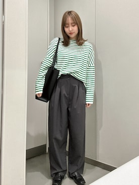 「ECRIRE（エクリール）のアイテム」を使った、E R Uさん（レディース・157cm）の春コーディネート