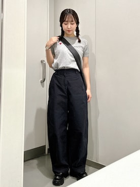 「FREAK'S STORE（フリークスストア）の限定展開 ボリュームソール ローファー / プラットフォーム（ローファー、ブラック系）」を使った、E R Uさん（レディース・157cm）の夏コーディネート