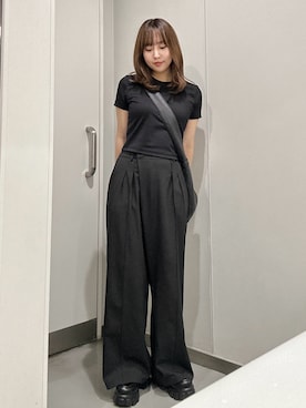 「FREAK'S STORE（フリークスストア）の限定展開 ボリュームソール ローファー / プラットフォーム（ローファー、ブラック系）」を使った、E R Uさん（レディース・157cm）の夏コーディネート