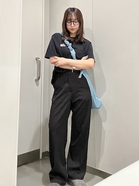 「GRL（グレイル）のアイテム（パンツ、ブラック系）」を使った、E R Uさん（レディース・157cm）の夏コーディネート