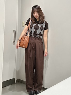 「ECRIRE（エクリール）のアイテム」を使った、E R Uさん（レディース・157cm）の秋コーディネート