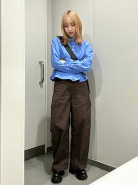 「FREAK'S STORE（フリークスストア）の限定展開 ボリュームソール ローファー / プラットフォーム（ローファー、ブラック系）」を使った、E R Uさん（レディース・157cm）の春コーディネート