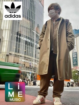 「アイテム（ステンカラーコート、ブラウン系）」を使った、LiME(松尾 頼武)作曲家さん（メンズ・164cm）の秋コーディネート