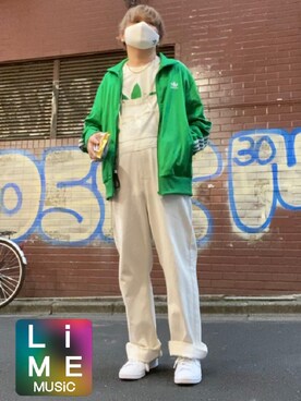 「WEGO（ウィゴー）のアイテム（オールインワン・サロペット）」を使った、LiME(松尾 頼武)作曲家さん（メンズ・164cm）の冬コーディネート