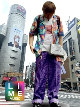 LiME🍋🟩@作曲とファッションさん(メンズ・164cm)の夏コーディネート