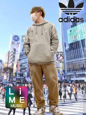 「adidas Originals by JEREMY SCOTT」｜LiME(松尾 頼武)作曲家さん（メンズ・164cm）の冬コーディネート