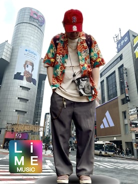「CONTROL FREAK / CTFK（コントロールフリーク）のアイテム（ショルダーバッグ）」を使った、LiME🍋‍🟩@作曲とファッションさん（メンズ・164cm）の夏コーディネート