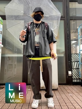「夏のTシャツフェス」｜「アイテム（帽子）」を使った、LiME(松尾 頼武)作曲家さん（メンズ・164cm）の夏コーディネート