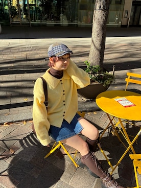 「アイテム（ハンチング/ベレー帽）」を使った、yuminaさん（レディース・158cm・20代）の冬コーディネート