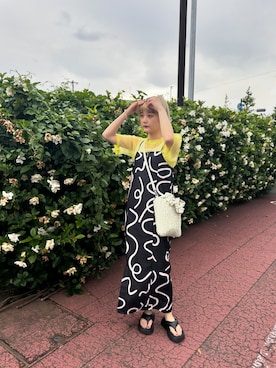 「earth music&ecology（アースミュージックアンドエコロジー）のアイテム」を使った、yuminaさん（レディース・158cm）の夏コーディネート
