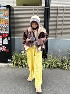 「アイテム（帽子）」を使った、yuminaさん（レディース・158cm・30代）の冬コーディネート