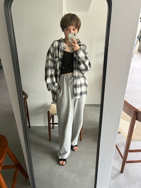 「アイテム（スウェットパンツ）」を使った、yuminaさん（レディース・158cm・30代）の夏コーディネート
