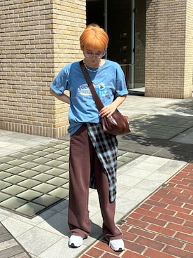 「アイテム（ストール/ショール）」を使った、yuminaさん（レディース・158cm）の秋コーディネート