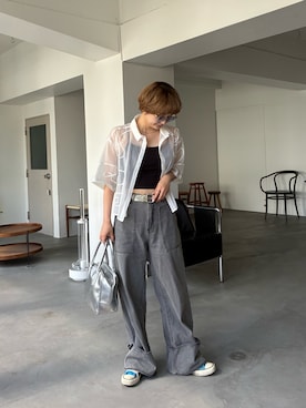 「アイテム（ボストンバッグ）」を使った、yuminaさん（レディース・158cm・30代）の夏コーディネート