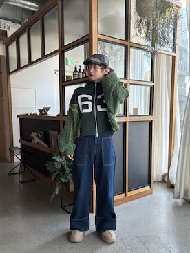 「アイテム（ハンチング/ベレー帽）」を使った、yuminaさん（レディース・158cm・30代）の冬コーディネート