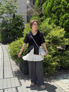 「アイテム（スラックス）」を使った、yuminaさん（レディース・158cm・30代）の夏コーディネート