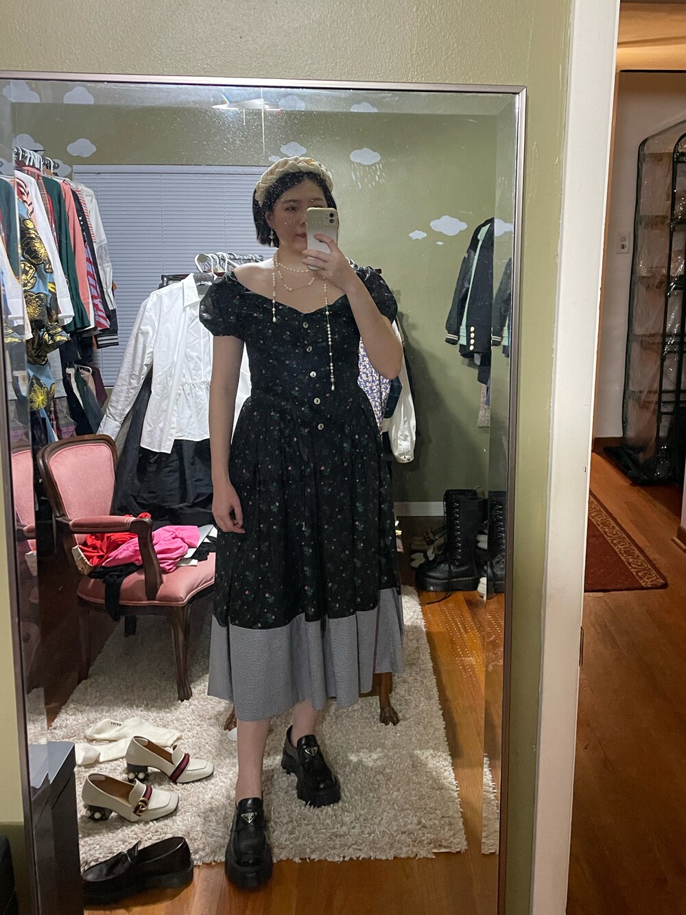 【Vivienne Westwood】ミニサンデードレス チェック柄が可愛い Vivienne Westwood】リボンディテール チェック ミニドレス
