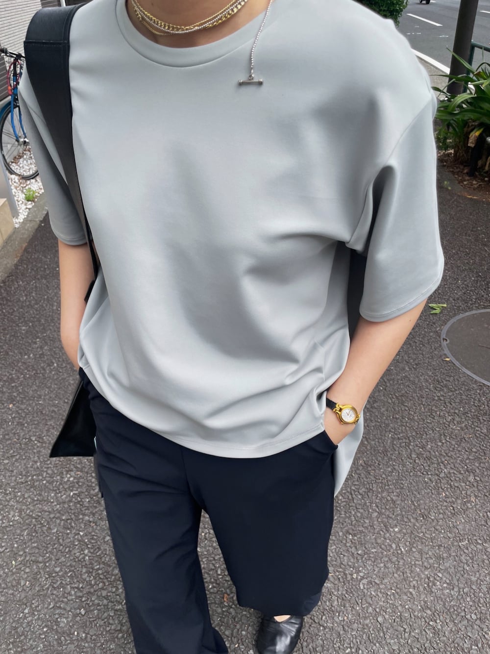 RIM.ARK（リムアーク）の「Back volume R-neck cut tops（T
