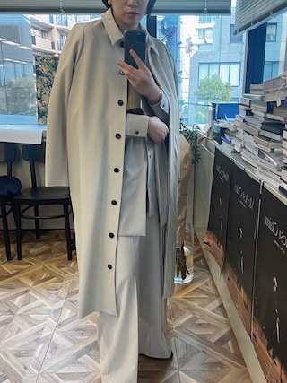 RIM.ARK Curve sleeve long JK コート ブラック RIM.ARK（リムアーク）の「Curve sleeve long JK（ステンカラー