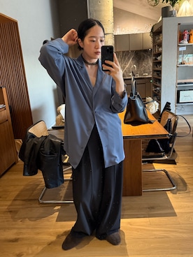 「RIM.ARK（リムアーク）のContinuous object necklace コンティニュアス オブジェクト ネックレス（ネックレス、グリーン系）」を使った、sakurako_kusanoさん（レディース・167cm）の春コーディネート