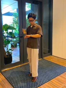 「アイテム（サンダル）」を使った、JINKEIさん（メンズ・165cm）の秋コーディネート