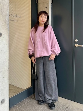 「アイテム（シュシュ）」を使った、kahoさん（レディース・156cm）の秋コーディネート