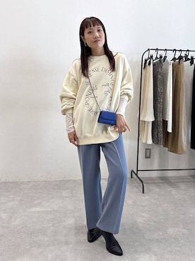 「アイテム（スラックス）」を使った、kahoさん（レディース・156cm・40代）の秋コーディネート