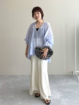「e/rm」｜「アイテム（アクセサリー）」を使った、kahoさん（レディース・156cm）の夏コーディネート