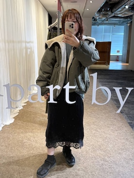 「eL（エル）の【eL】Lace Midi Skirt/878283（スカート、ブラック系）」を使った、kahoさん（レディース・156cm）の夏コーディネート