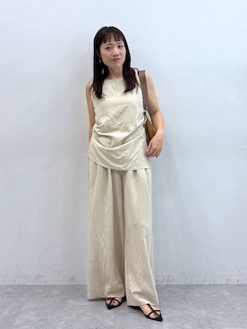 「アイテム（パンツドレス）」を使った、kahoさん（レディース・156cm・40代）の夏コーディネート