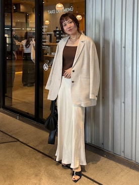 「アイテム（テーラードジャケット）」を使った、kahoさん（レディース・156cm・40代）の夏コーディネート