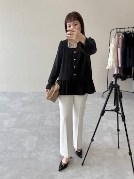 「アイテム（パンツドレス）」を使った、kahoさん（レディース・156cm）の冬コーディネート