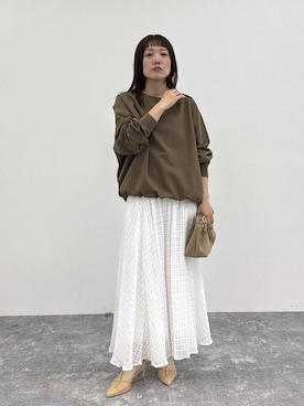 「A part by（アパートバイ）のチェーン2WAYBAG（ショルダーバッグ、ベージュ系）」を使った、kahoさん（レディース・156cm）の春コーディネート