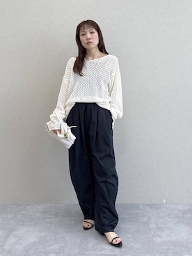 「A part by（アパートバイ）のハートモチーフバッグ（ショルダーバッグ、ホワイト系）」を使った、kahoさん（レディース・156cm）の夏コーディネート
