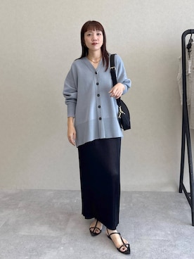 「アイテム（カーディガン/ボレロ）」を使った、kahoさん（レディース・156cm・40代）の夏コーディネート