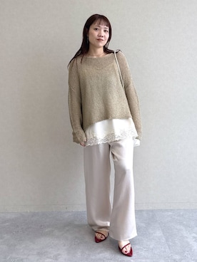 「A part by（アパートバイ）の【UVカット】UVアソートサングラス（サングラス、ベージュ系）」を使った、kahoさん（レディース・156cm）の春コーディネート