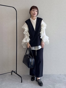 「アイテム（パンツドレス）」を使った、kahoさん（レディース・156cm）の冬コーディネート