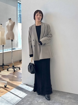 「アイテム（バレッタ/ヘアクリップ）」を使った、kahoさん（レディース・156cm）の秋コーディネート