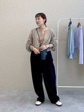 「e/rm」｜「アイテム（アクセサリー）」を使った、kahoさん（レディース・156cm）の秋コーディネート