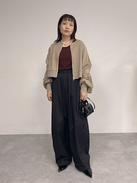 「e/rm」｜「アイテム（アクセサリー）」を使った、kahoさん（レディース・156cm）の秋コーディネート