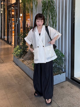 「アイテム（ジャケット/アウター）」を使った、kahoさん（レディース・156cm・40代）の夏コーディネート