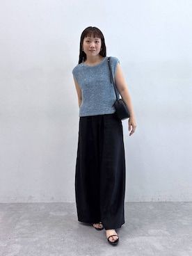 「アイテム（ニット/セーター）」を使った、kahoさん（レディース・156cm・40代）の夏コーディネート