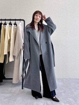 「アイテム（ステンカラーコート）」を使った、kahoさん（レディース・156cm）の秋コーディネート