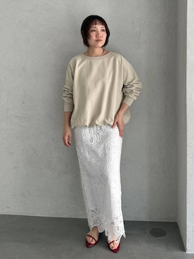 「A part by（アパートバイ）のナローストラップサンダル（サンダル、レッド系）」を使った、kahoさん（レディース・156cm）の春コーディネート