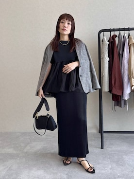 「アイテム（テーラードジャケット）」を使った、kahoさん（レディース・156cm・40代）の夏コーディネート