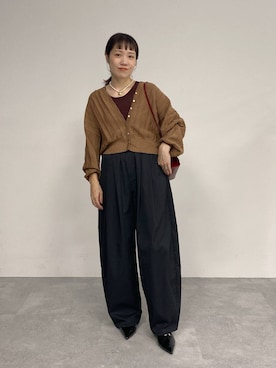 「e/rm（イーアールエム）のアイテム（アクセサリー）」を使った、kahoさん（レディース・156cm）の秋コーディネート